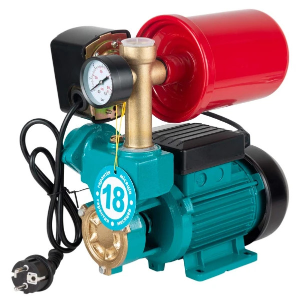 станція 0.37кВт Hmax 32м Qmax 40л/хв вихровий насос 1л Aquatica - 1 фото