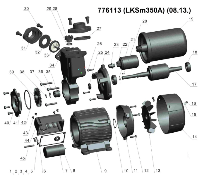 станція 0.35кВт Hmax 35м Qmax 40л/хв (вихровий насос) 1л LEO - 3 фото