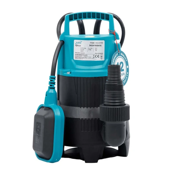 насос дренажний садовий 0.4кВт Hmax 5м Qmax 150л/хв Leo - 2 фото