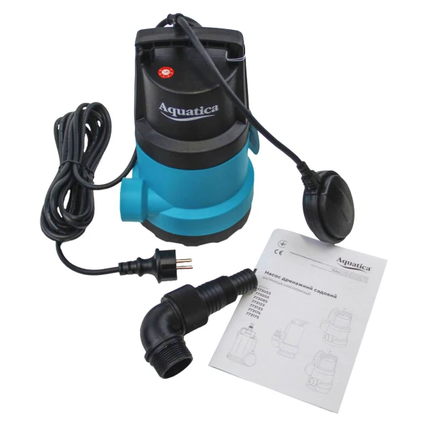 насос дренажний садовий 0,75 кВт Hmax 9,5м Qmax 220л/хв (част. до 5мм) Aquatica - 3 фото