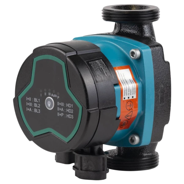 Насос циркуляційний енергозберігаючий 5-39Вт Hmax 6м Qmax 53л/хв Ø1½" 130мм + гайки Ø1" Aquatica