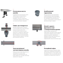 Трап APZ13-DOUBLE9 - 650 під плитку Alcaplast - 2 фото