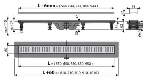 Трап APZ10 - 750 Alcaplast - 4 фото