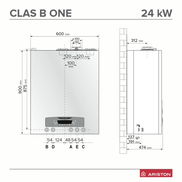 Двоконтурний конденсаційний котел Ariston CLAS B ONE WIFI 24 (3302127) - 4 фото