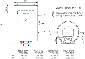 Бойлер комбінований ARISTON PRO1 R 80 VTS 1,8K (лівий) - 5 фото