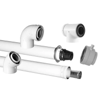 Коаксіальна труба в комплекті з куточком 90 60/100 mm CE.00.15.C для конденсаційних котлів. - 1 фото