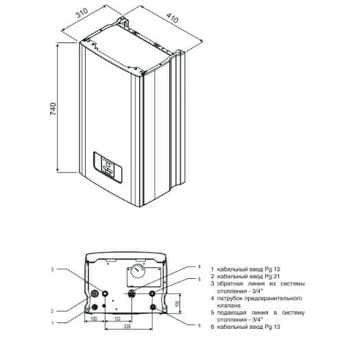Котел электрический Protherm Ray (Скат) 12KE/14 (6+6 кВт) c шиной eBus - 6 фото