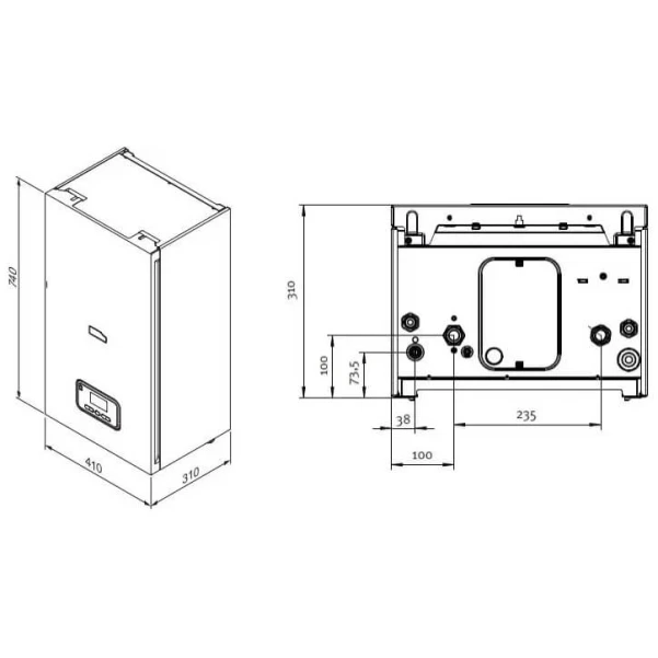 Котел электрический Protherm Ray (Скат) 12KE/14 (6+6 кВт) c шиной eBus - 9 фото