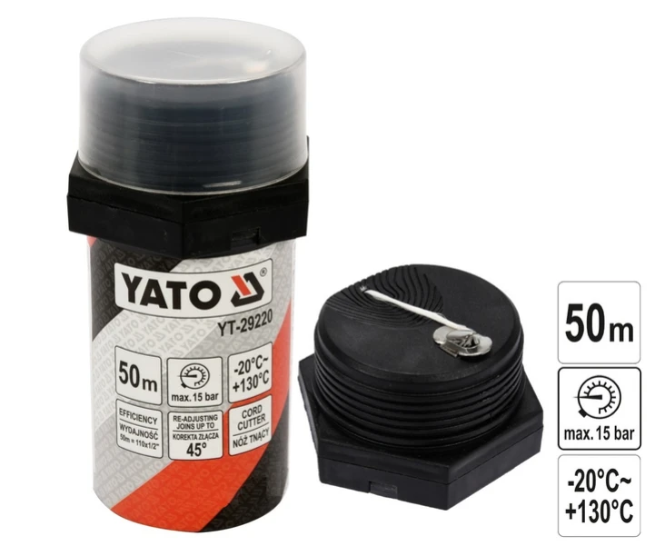 Нитка для герметизації різьби YATO 50м для тиску 15бар