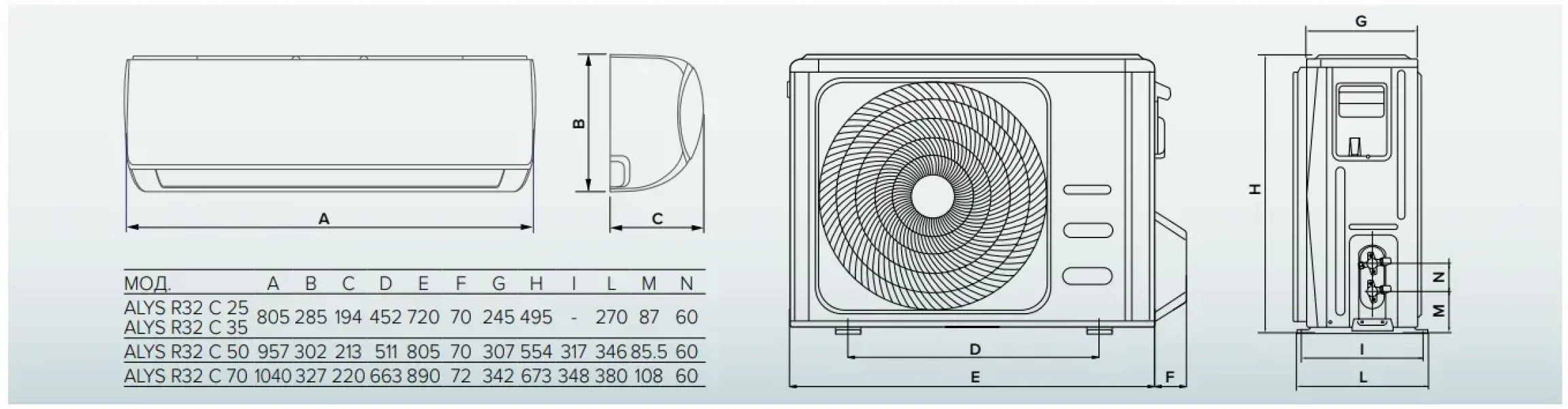 Кондиціонер спліт система Ariston ALYS R32 C 25 MUD0 - 5 фото